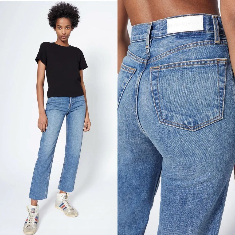 RE/DONE 70s High Rise Stove Pipe in Worn Blue